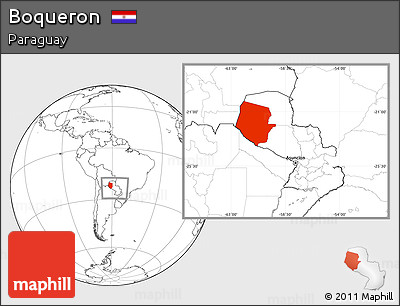 Blank Location Map of Boqueron, within the entire country