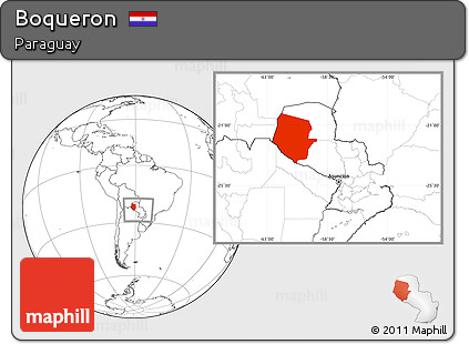 Blank Location Map of Boqueron, within the entire country