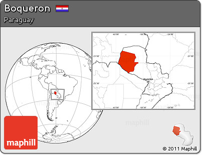 Blank Location Map of Boqueron, within the entire country