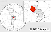 Blank Location Map of Boqueron, highlighted country, within the entire country