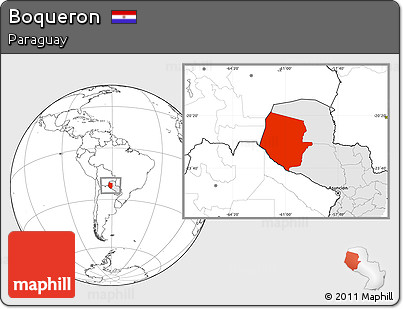 Blank Location Map of Boqueron, highlighted country