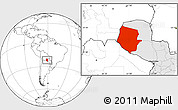 Blank Location Map of Boqueron, highlighted country