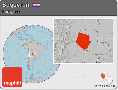 Gray Location Map of Boqueron, hill shading