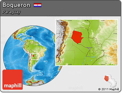 Physical Location Map of Boqueron, within the entire country