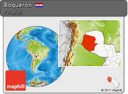 Physical Location Map of Boqueron, highlighted country