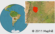 Satellite Location Map of Boqueron, within the entire country