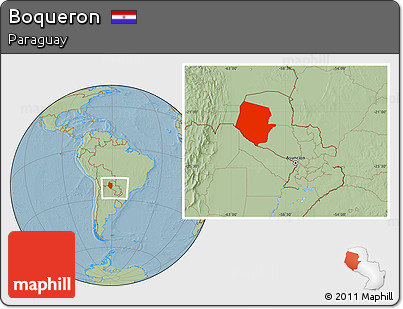 Savanna Style Location Map of Boqueron, within the entire country, hill shading