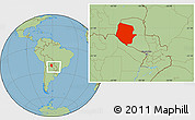 Savanna Style Location Map of Boqueron, within the entire country