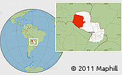 Savanna Style Location Map of Boqueron, highlighted country, within the entire country