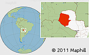 Savanna Style Location Map of Boqueron, highlighted country