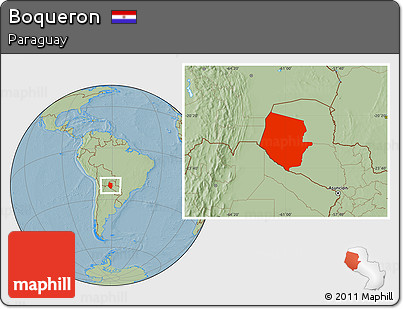 Savanna Style Location Map of Boqueron, hill shading
