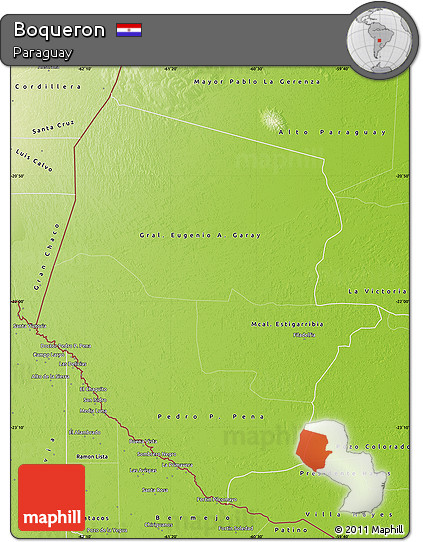 Physical Map of Boqueron