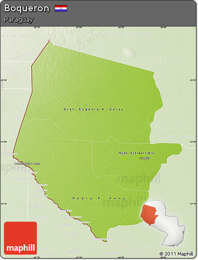 Physical Map of Boqueron, lighten