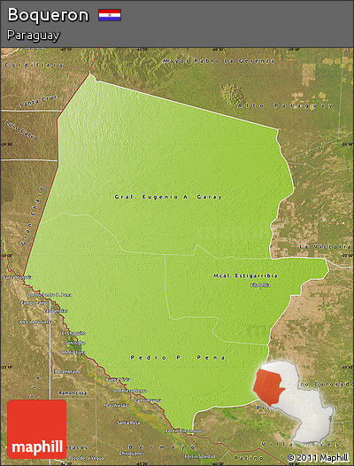 Physical Map of Boqueron, satellite outside