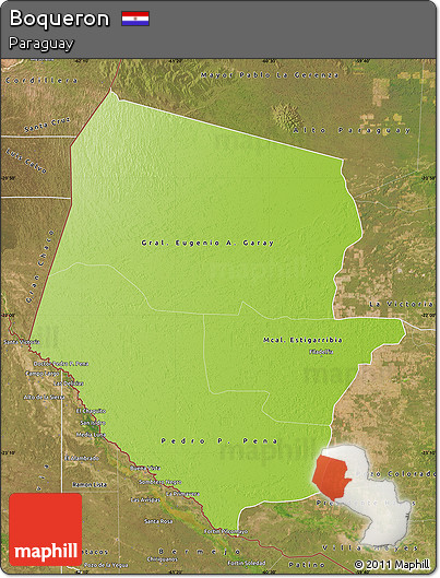 Physical Map of Boqueron, satellite outside