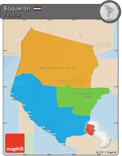 Political Map of Boqueron, lighten