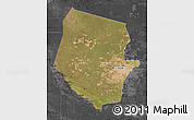 Satellite Map of Boqueron, darken, desaturated