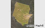 Satellite Map of Boqueron, darken, semi-desaturated