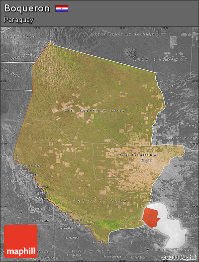 Satellite Map of Boqueron, desaturated