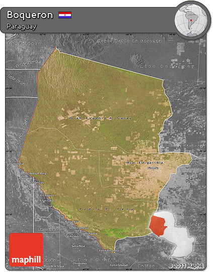 Satellite Map of Boqueron, desaturated
