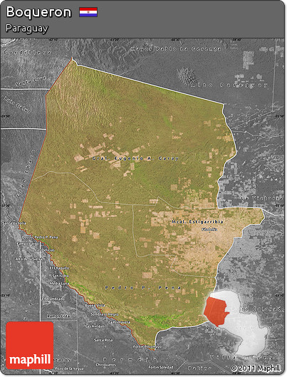 Satellite Map of Boqueron, desaturated
