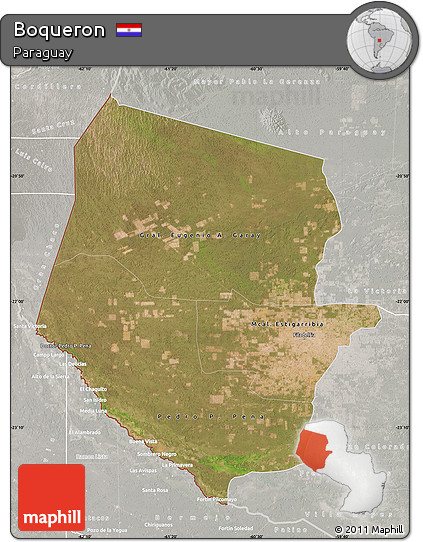 Satellite Map of Boqueron, lighten, semi-desaturated