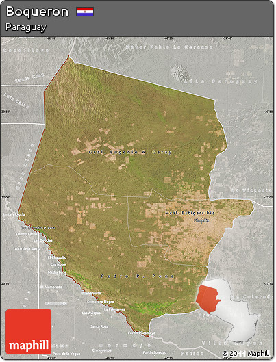 Satellite Map of Boqueron, lighten, semi-desaturated