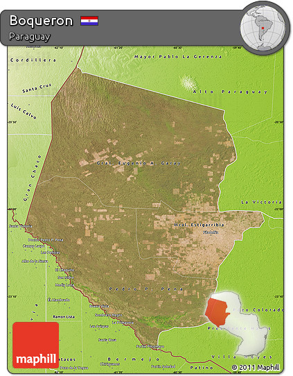 Satellite Map of Boqueron, physical outside
