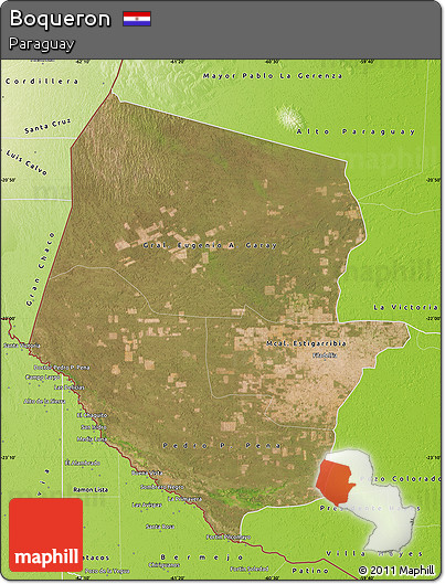 Satellite Map of Boqueron, physical outside
