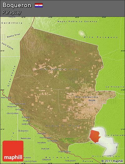 Satellite Map of Boqueron, physical outside