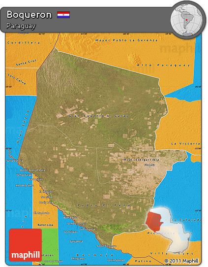 Satellite Map of Boqueron, political outside