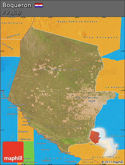 Satellite Map of Boqueron, political outside