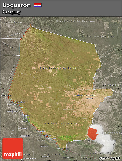 Satellite Map of Boqueron, semi-desaturated