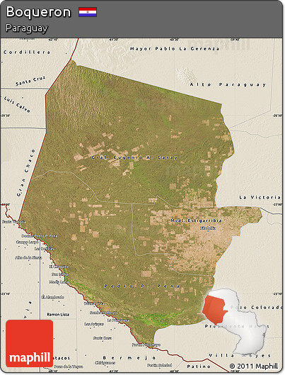 Satellite Map of Boqueron, shaded relief outside
