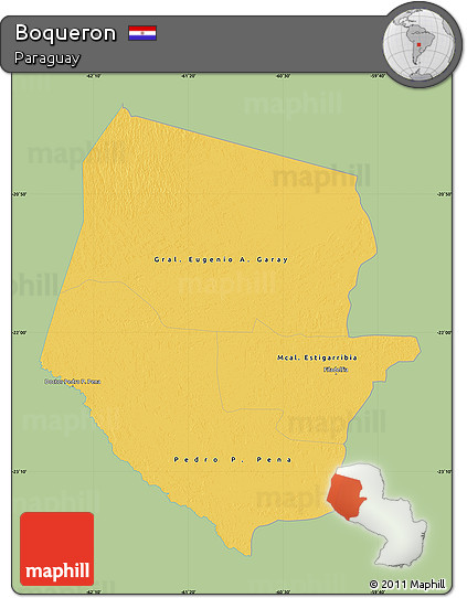 Savanna Style Map of Boqueron, single color outside