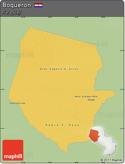 Savanna Style Map of Boqueron, single color outside