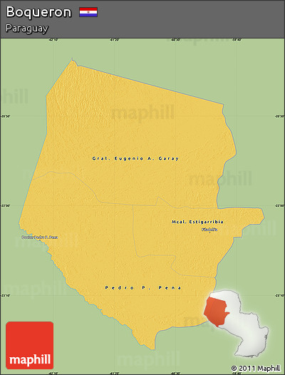Savanna Style Map of Boqueron, single color outside