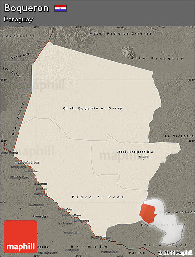 Shaded Relief Map of Boqueron, darken