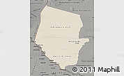 Shaded Relief Map of Boqueron, darken, semi-desaturated