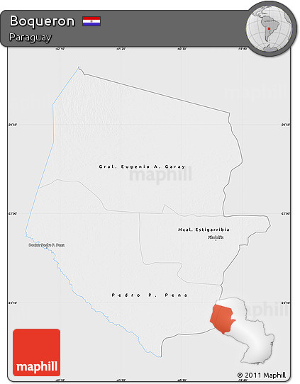 Silver Style Map of Boqueron, single color outside