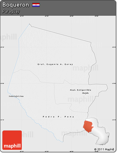 Silver Style Map of Boqueron, single color outside