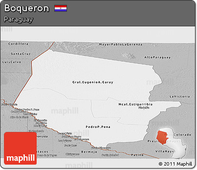 Gray Panoramic Map of Boqueron