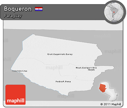 Gray Panoramic Map of Boqueron, single color outside