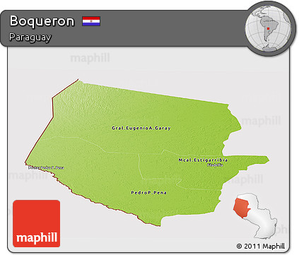 Physical Panoramic Map of Boqueron, cropped outside