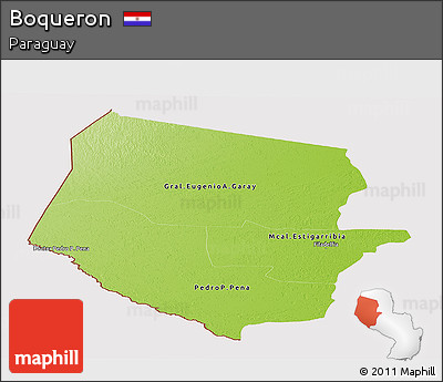 Physical Panoramic Map of Boqueron, cropped outside