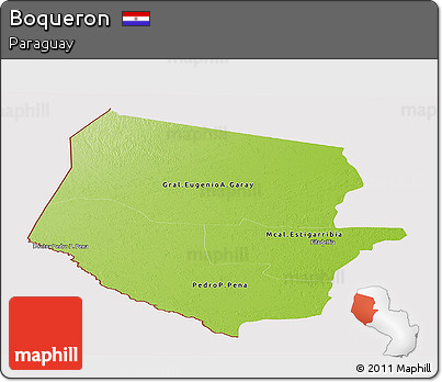 Physical Panoramic Map of Boqueron, cropped outside