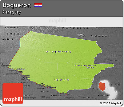 Physical Panoramic Map of Boqueron, darken, desaturated