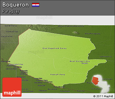 Physical Panoramic Map of Boqueron, darken