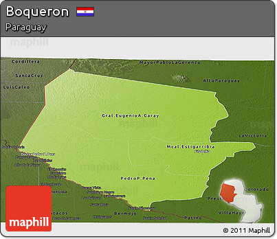 Physical Panoramic Map of Boqueron, darken