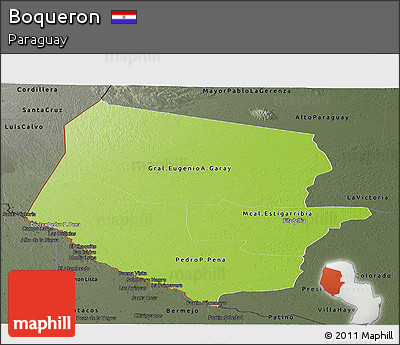Physical Panoramic Map of Boqueron, darken, semi-desaturated